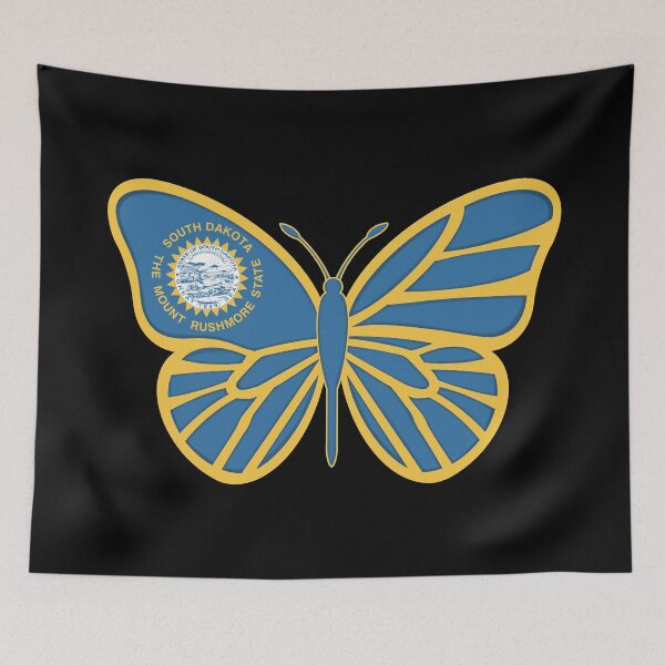Item preview, State of South Dakota Flag Butterfly 2 designed and sold by Gsallicat.