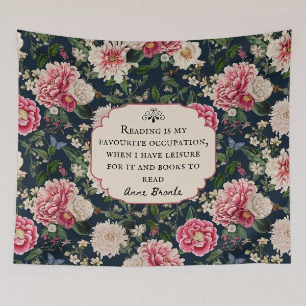Item preview, Reading is My Favourite Occupation, Anne Bronte, Book Quote, Reading Quote, Vintage Flowers, Bookish Gift designed and sold by CultandObscure.