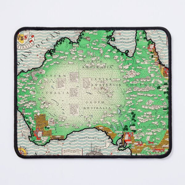 Item preview, Australia Agricultural Map - MacDonald Gill 1930 - Ancient Worlds designed and sold by Culturio.