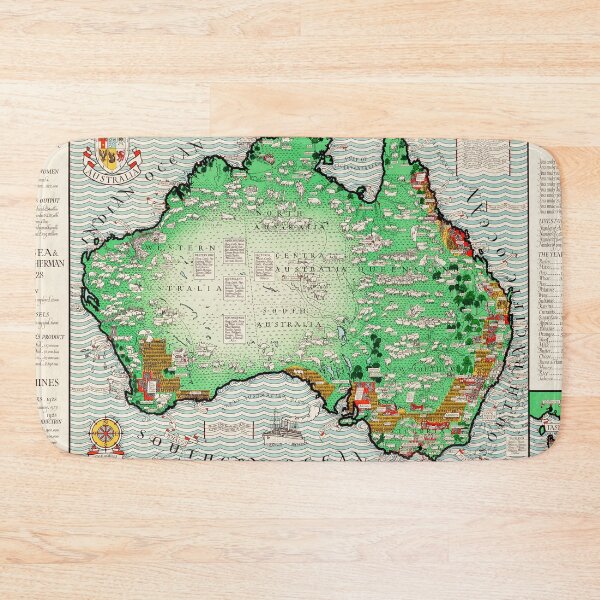 Item preview, Australia Agricultural Map - MacDonald Gill 1930 - Ancient Worlds designed and sold by Culturio.