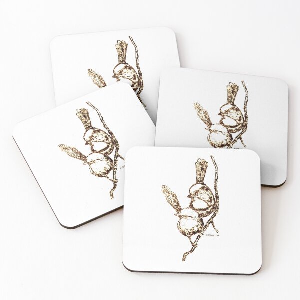 Item preview, Blue Wrens - Sepia Print designed and sold by gordostudio.