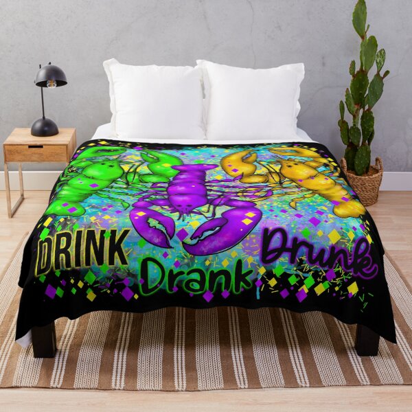 Item preview, Crawfish Sublimation Drink Drank Drunk Louisiana State 2022 Striped Costume Socks Carnival Fat Tuesdays Beads Nola New Orleans Fleur De Lis Parade designed and sold by NOorYES.