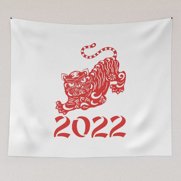 Item preview, Chinese red tiger for new year 2022 designed and sold by Byfab.