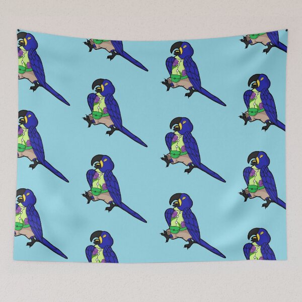 Item preview, Hyacinth Macaw jumping for joy! designed and sold by WildChildArts.