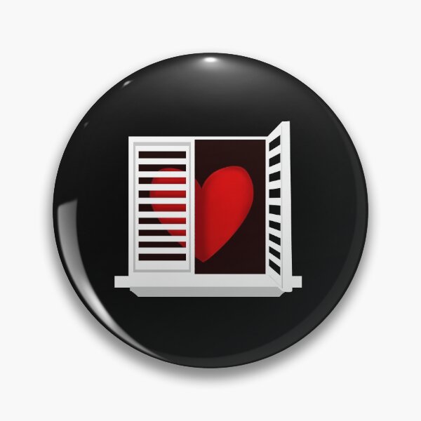 Item preview, Heart lurking behind a half open window designed and sold by lasukira.