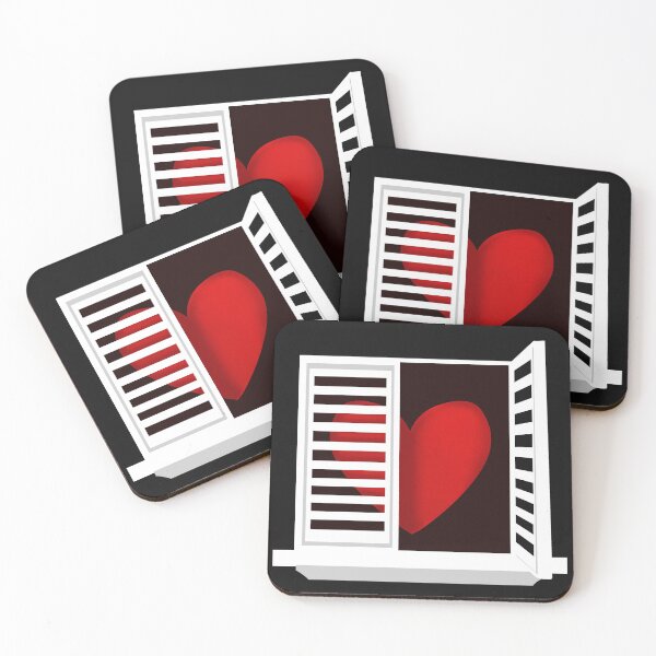 Item preview, Heart lurking behind a half open window designed and sold by lasukira.
