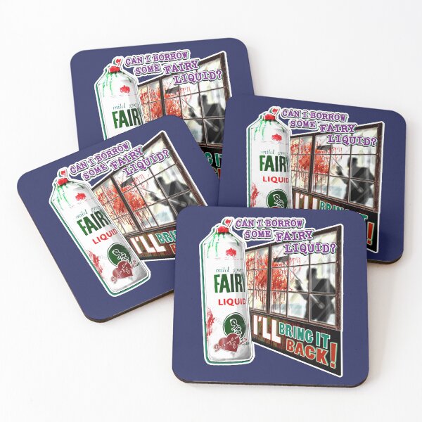 Item preview, CAN I BORROW SOME FAIRY LIQUID? I’LL BRING IT BACK! - Ralph Jolly mops the blood - Mr Jolly Lives Next Door Inspired designed and sold by RetroTeeStudio.