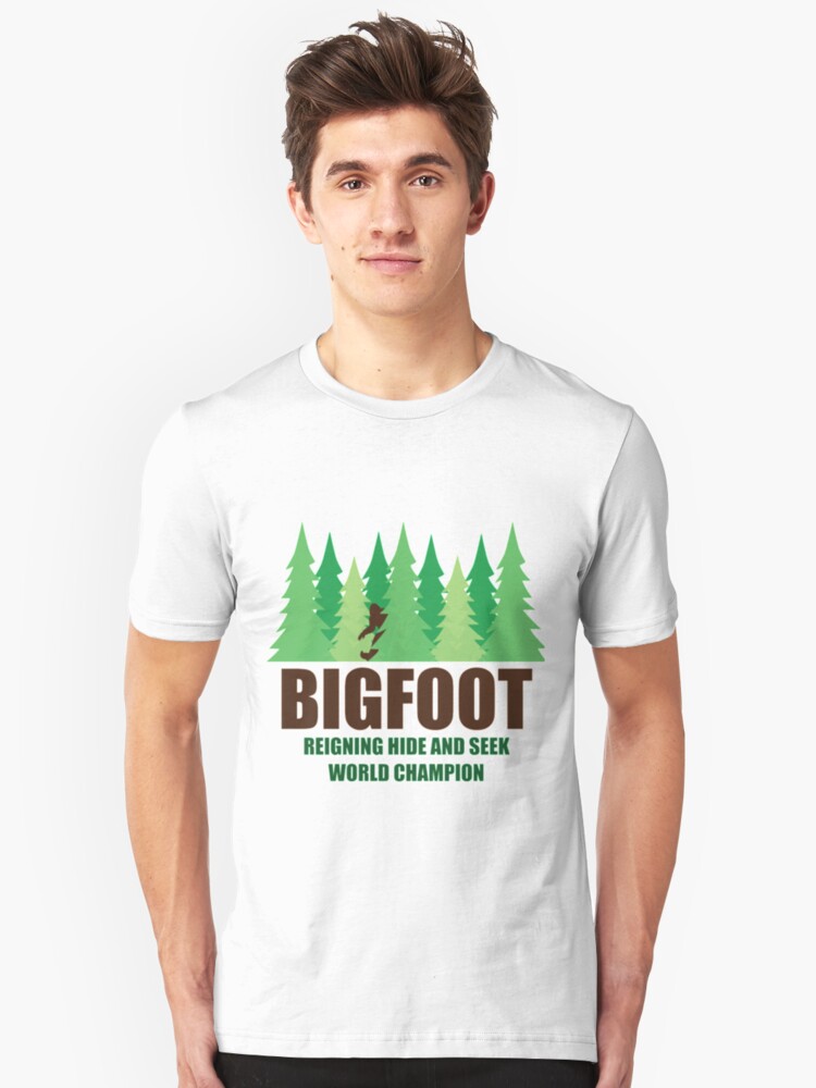 Bigfoot Sasquatch Hide and Seek World Champion Unisex T-Shirt