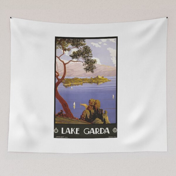 Item preview, Lake Garda Italy Vintage Retro Travel Summer Holiday Landscape Windsurfing, Kitesurfing Souvenir designed and sold by Vintage Mag.