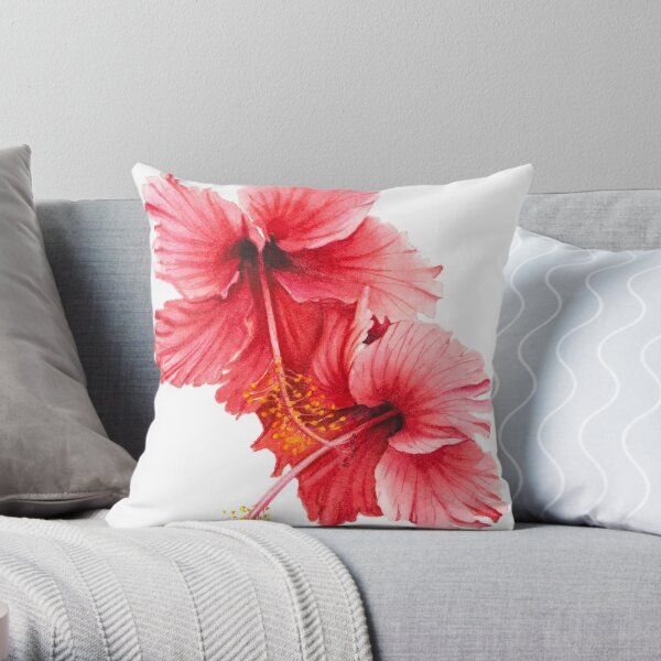 Hibiscus Throw Pillow