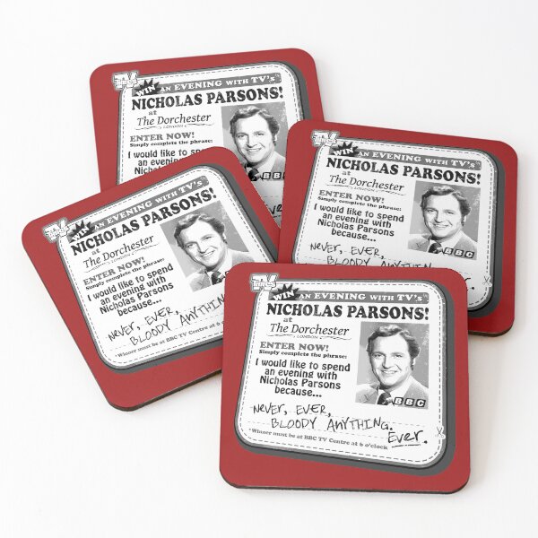 Item preview, NEVER EVER BLOODY ANYTHING EVER - WIN an Evening with NICHOLAS PARSONS at THE DORCHESTER (mono) - Mr Jolly Lives Next Door Inspired designed and sold by RetroTeeStudio.