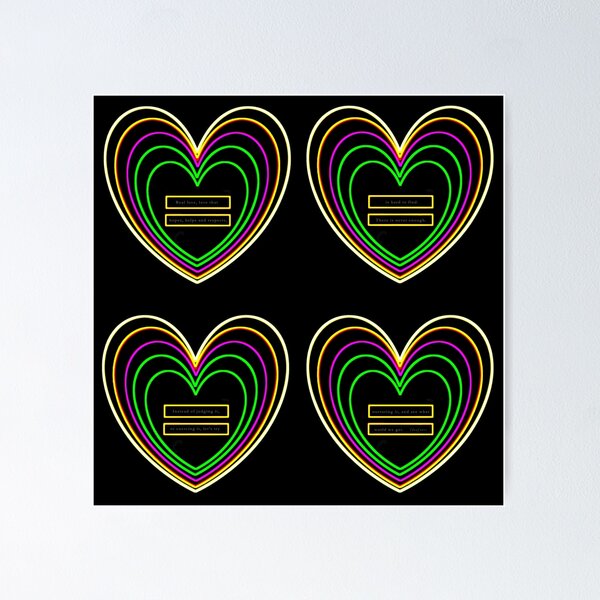 Item preview, Love is Love Neon Hearts designed and sold by IdeaJones.