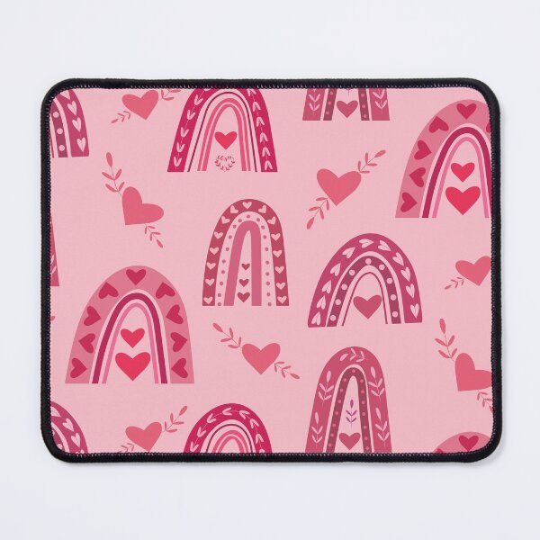 Item preview, Valentine red boho rainbow pattern with hearts and leaves designed and sold by Yasminepatterns .