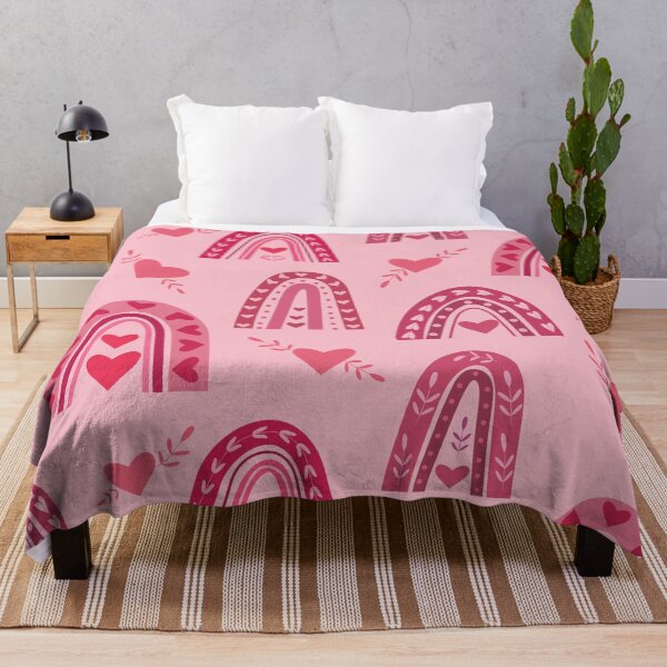 Item preview, Valentine red boho rainbow pattern with hearts and leaves   designed and sold by Yasminepatterns .