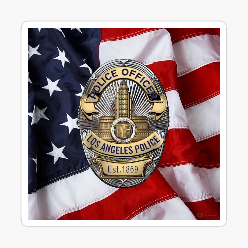 Los Angeles Police Department Lapd Police Officer Badge Over The Thin