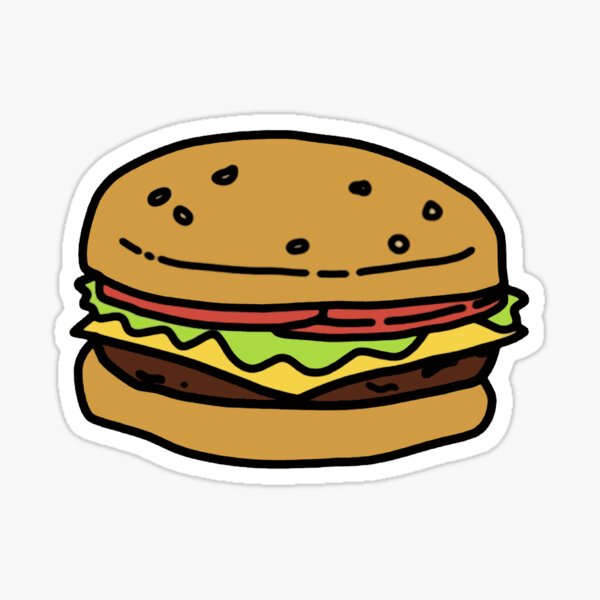  Simple Kawaii Food Foodie Cartoon Emoji Vinyl Sticker (4 Tall,  Hamburger) : Automotive