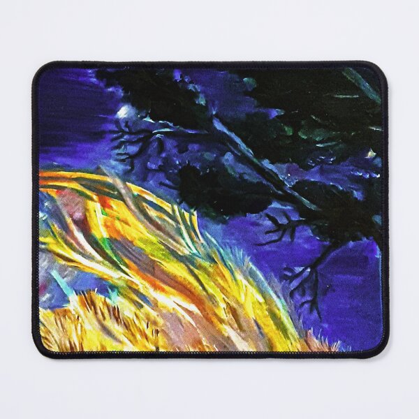 Item preview, Nature,Evening,Gust of wind, tree with grass, field, abstract painting designed and sold by Fragrance7.
