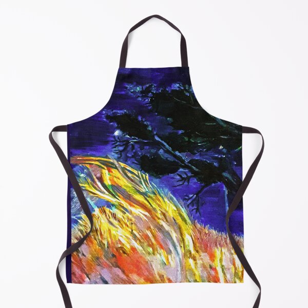 Item preview, Nature,Evening,Gust of wind, tree with grass, field, abstract painting   designed and sold by Fragrance7.