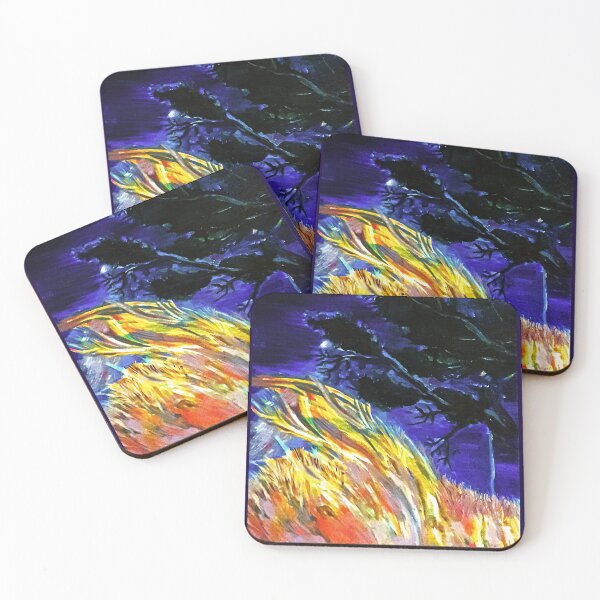Item preview, Nature,Evening,Gust of wind, tree with grass, field, abstract painting   designed and sold by Fragrance7.