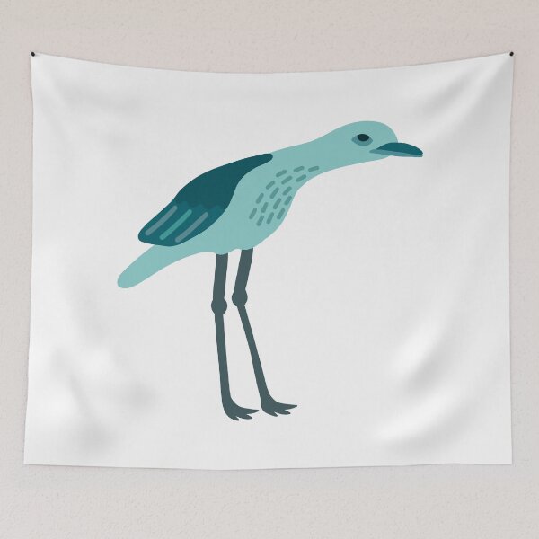 Item preview, Teal Bush-stone Curlew on White designed and sold by Digitaldingo.