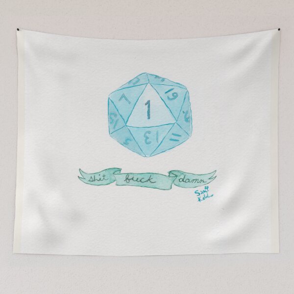 Item preview, Nat 1 - D20 and appropriate swears designed and sold by Sami Kelsh.