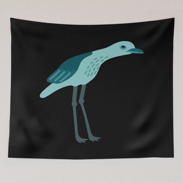 Item preview, Teal Bush-stone Curlew on Black designed and sold by Digitaldingo.
