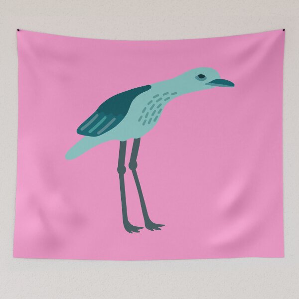 Item preview, Teal Bush-stone Curlew on Pink designed and sold by Digitaldingo.