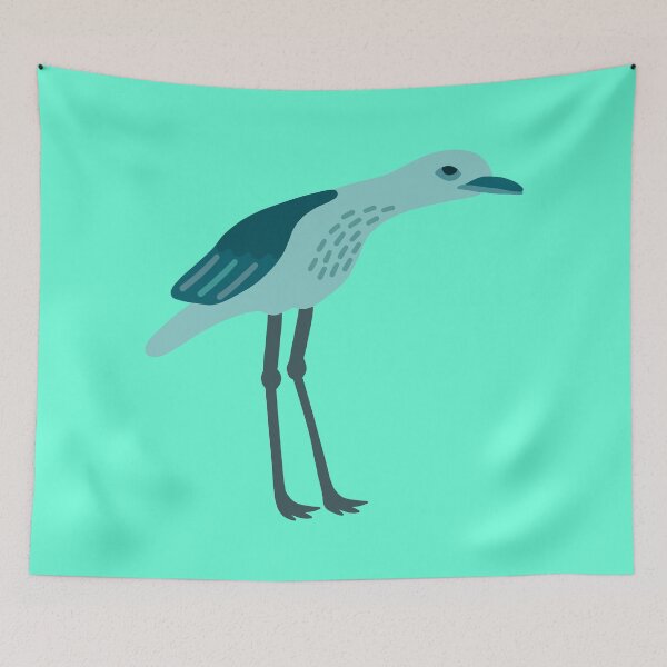 Item preview, Teal Bush-stone Curlew on Aqua designed and sold by Digitaldingo.
