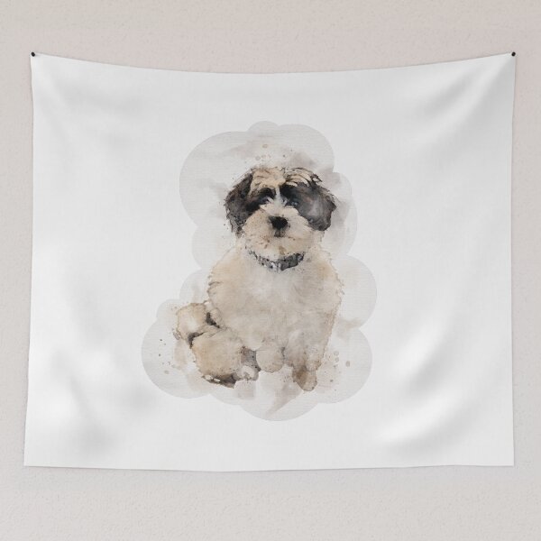 Item preview, Watercolour Chipper Lhasa Apso designed and sold by DanciaKS.