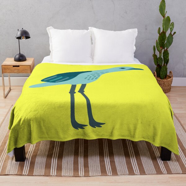 Item preview, Teal Bush-stone Curlew on Yellow designed and sold by Digitaldingo.
