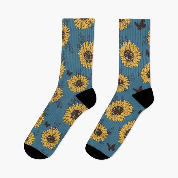 Item preview, Sunflower and butterfly pattern illustration designed and sold by CompassandCrate.
