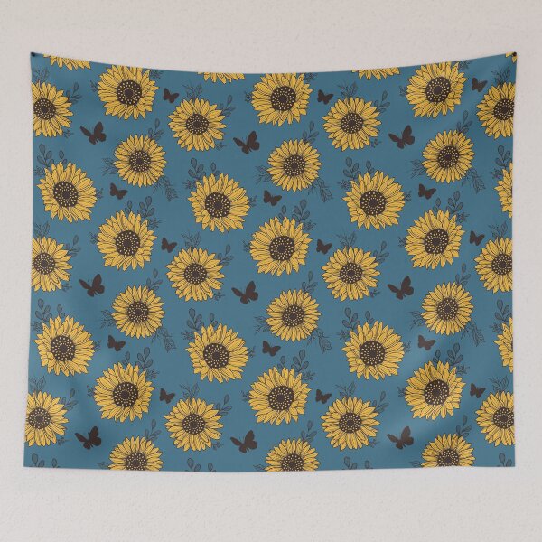 Item preview, Ilustración de patrón de girasol y mariposa designed and sold by CompassandCrate.