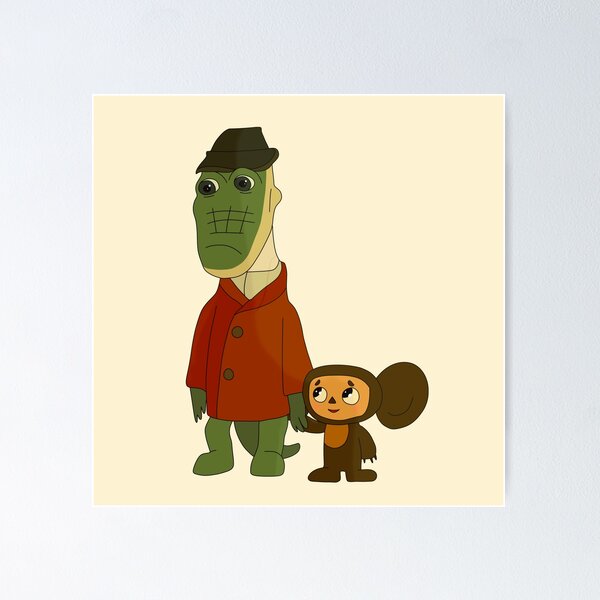 Vista previa del artículo con la obra «Cheburashka y Gena», diseñado y vendido por Margo Dardik.
