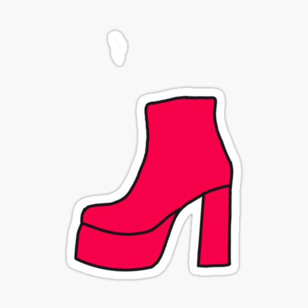 "Red Gogo Boot" Sticker for Sale by ashleyharr Redbubble