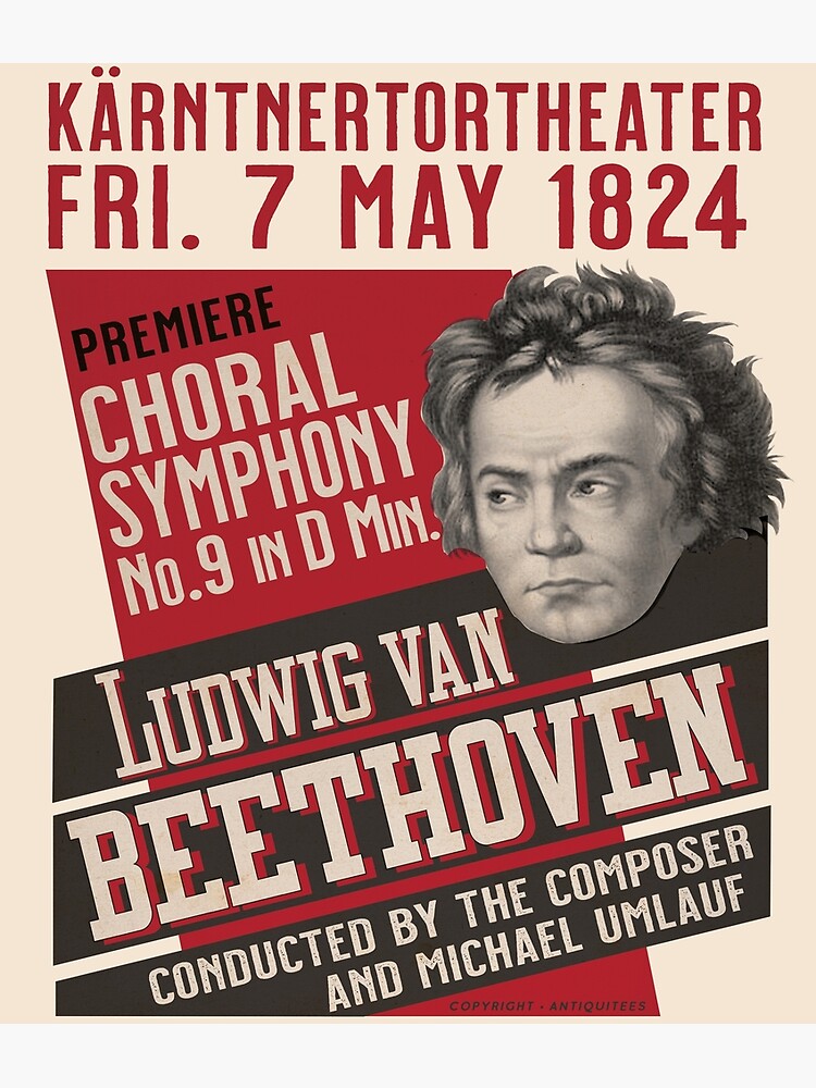 "Beethoven NINTH SYMPHONY Premiere Poster/1824" Poster for Sale by