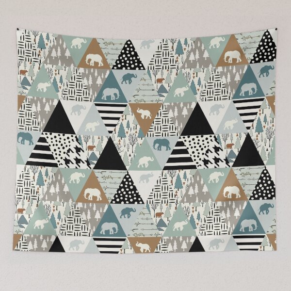 Item preview, Elephant Forest Animal Triangles  designed and sold by SweetTea4U.