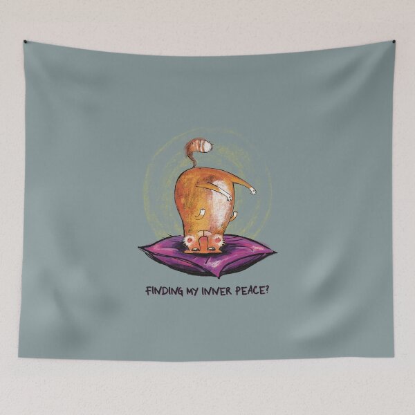 Item preview, Funny orange, ginger, Cat trying to find inner peace with yoga designed and sold by marina63.