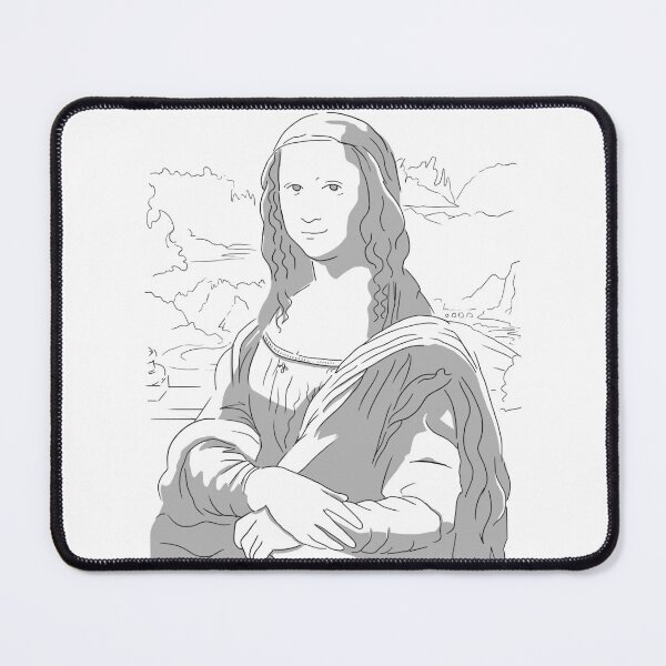Item preview, Mona Lisa Leonardo da Vinci La Gioconda Line Art Grey designed and sold by Ilustra Ideia.