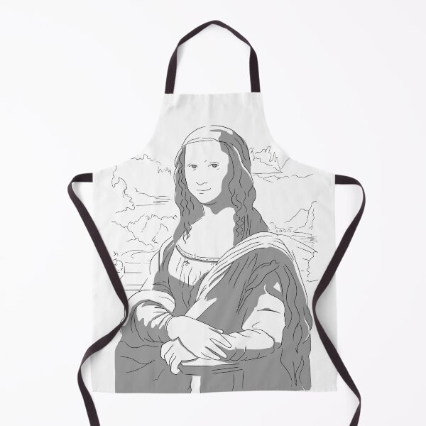 Item preview, Mona Lisa Leonardo da Vinci La Gioconda Line Art Grey designed and sold by Ilustra Ideia.