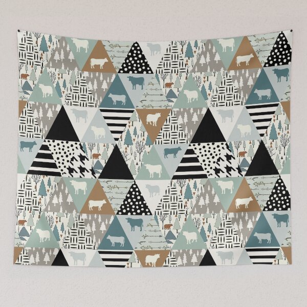 Item preview, Cow Forest Animal Triangles  designed and sold by SweetTea4U.
