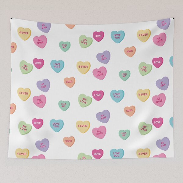 Item preview, Candy hearts, valentines day, love you, valentines pattern, hearts, candies designed and sold by Terevela.