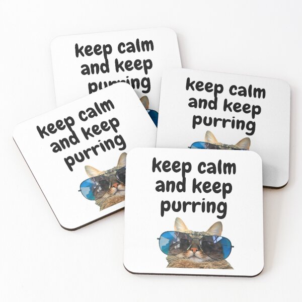 Item preview, Keep Calm and Keep Purring Cute Funny Cat in Sunglasses designed and sold by silviaol.