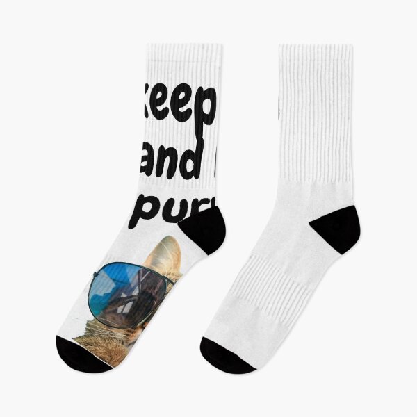 Item preview, Keep Calm and Keep Purring Cute Funny Cat in Sunglasses designed and sold by silviaol.