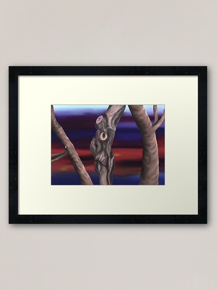 Alternate view of Run From The Grumpy Tree Framed Art Print