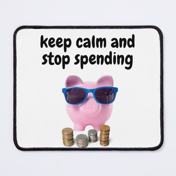 Item preview, Keep Calm and Stop Spending Cute Piggy Bank with Coin designed and sold by silviaol.