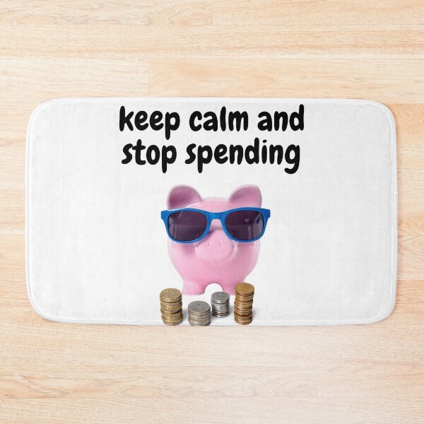 Item preview, Keep Calm and Stop Spending Cute Piggy Bank with Coin designed and sold by silviaol.