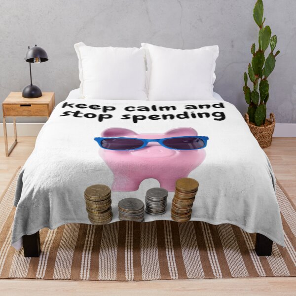 Item preview, Keep Calm and Stop Spending Cute Piggy Bank with Coin designed and sold by silviaol.