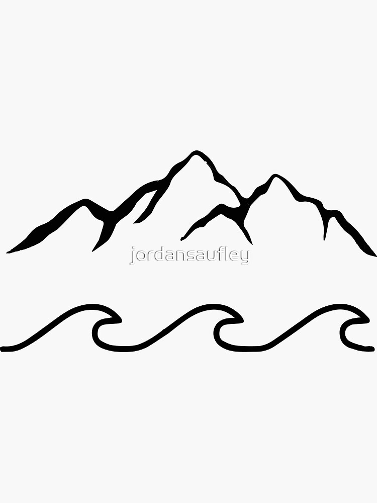 Thumbnail 3 von 3, Sticker, Berge und Meer designt und verkauft von jordansaufley.