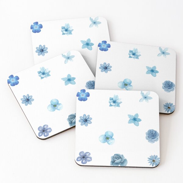 Item preview, Pastel Blue Watercolor Small Flowers designed and sold by silviaol.