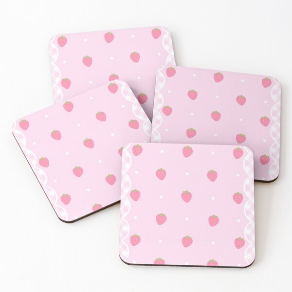 Item preview, Pink strawberry plaid print designed and sold by Cronchyfrog11.